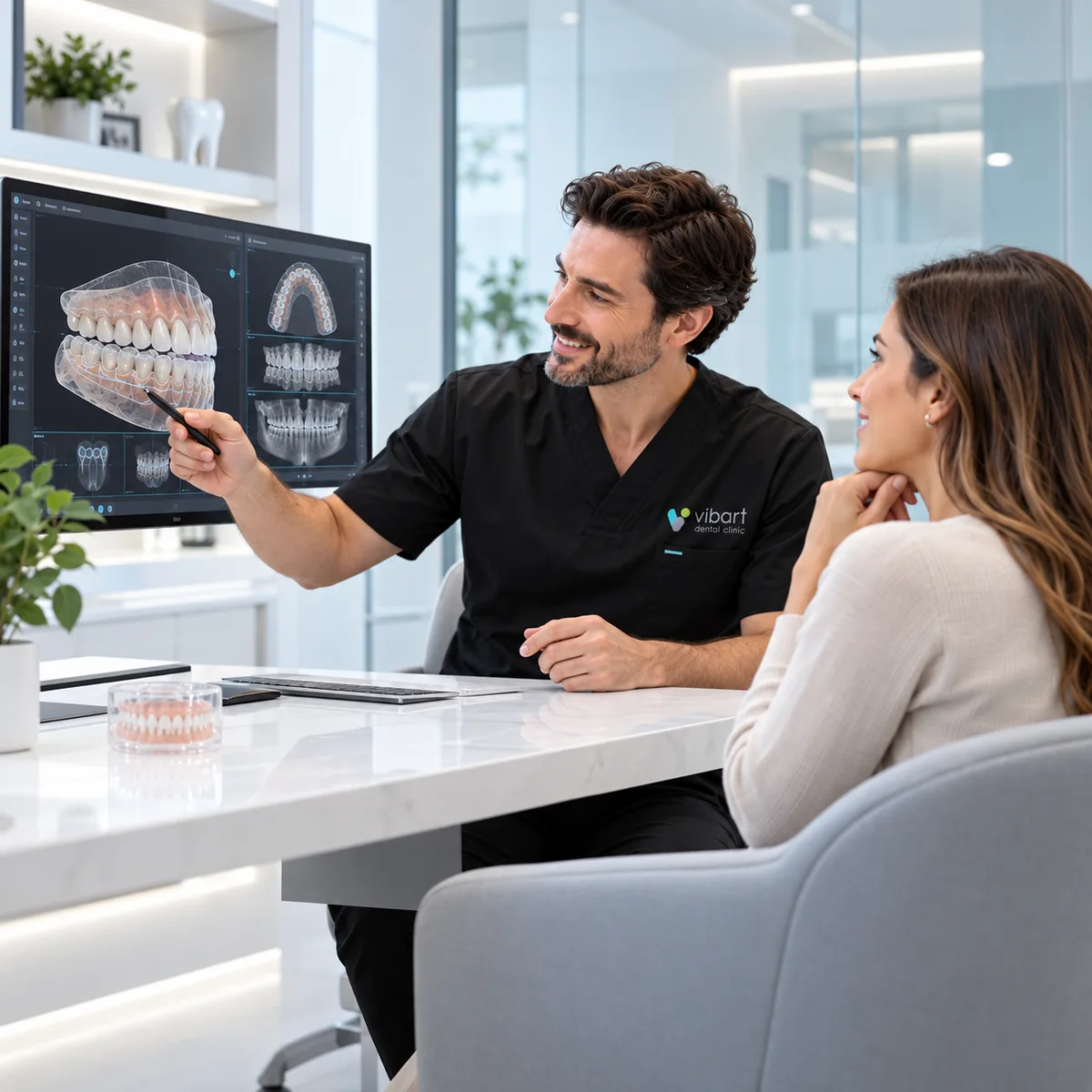 Consulta odontológica con tecnología digital en Vibart Dental Clinic